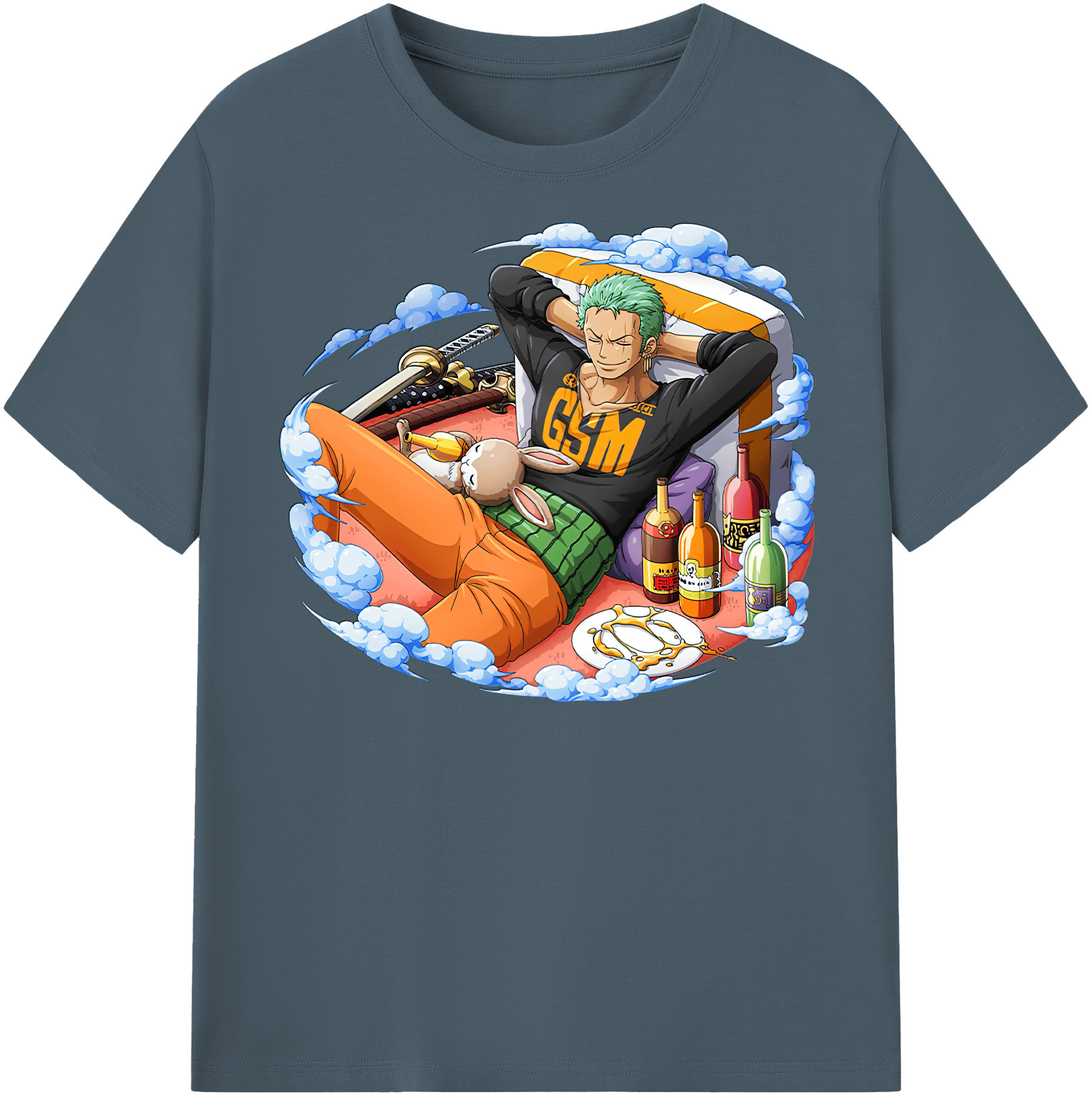 ワンピース ロロノア・ゾロ ONE PIECE Roronoa Zoro 綿100％半袖Tシャツ（フロントプリント）